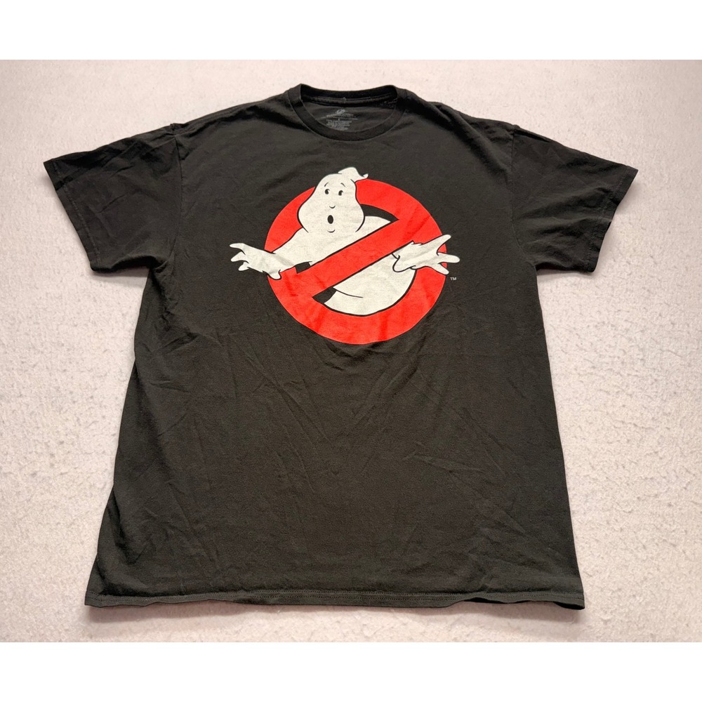 Ghostbusters Graphic T-Shirt Mens Large Black Short Sleeve Movie Logo Cotton Tee
